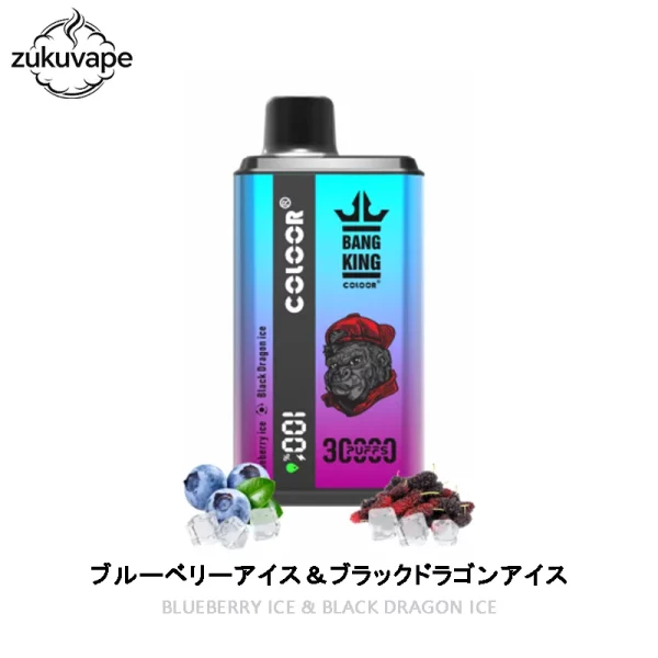 Bang King 30000 使い捨て電子タバコ ブルーベリーアイス＆ブラックドラゴンアイス