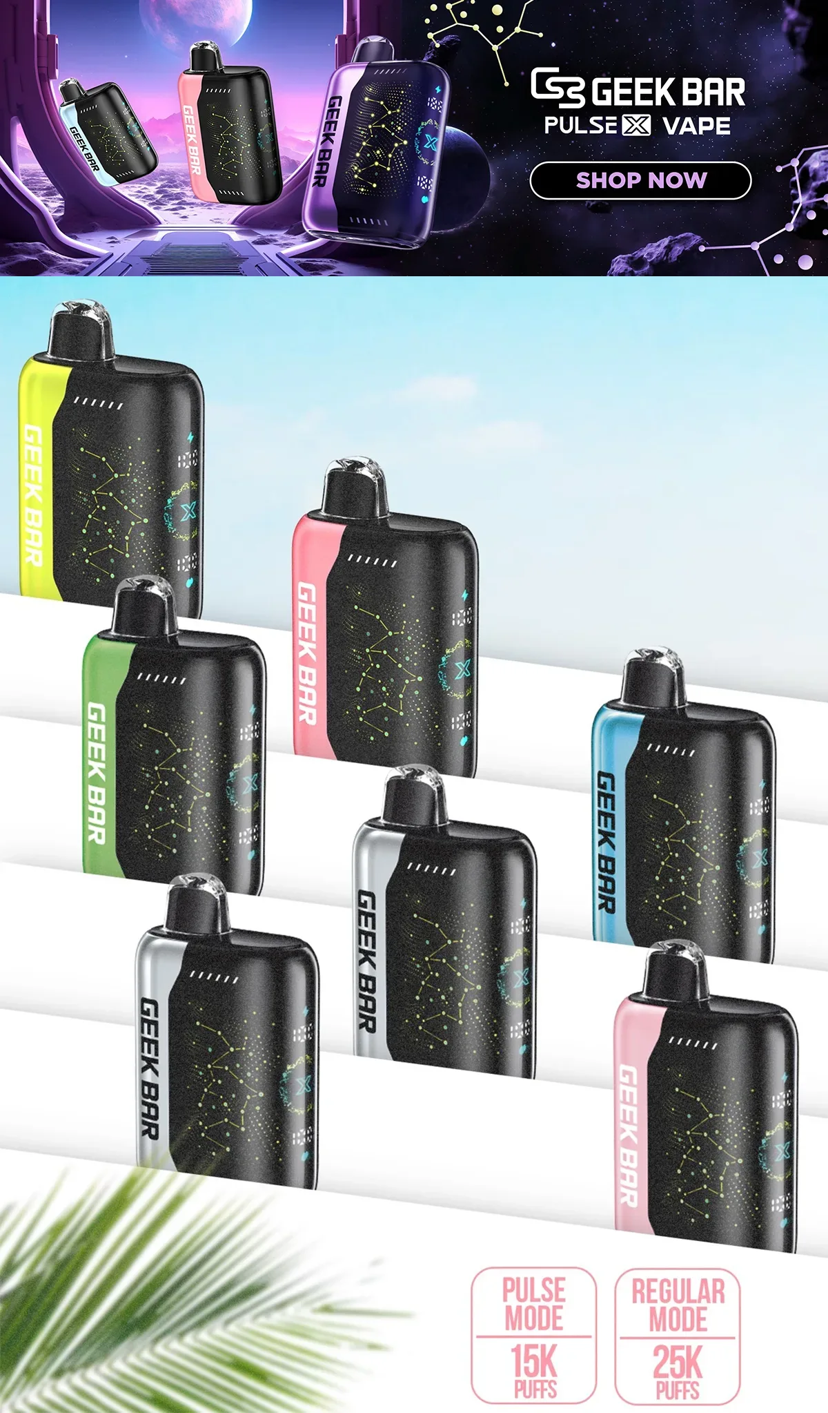 Geek Bar Pulse X 25000 使い捨て電子タバコの製品画像 Geek Bar Pulse X 25000 使い捨て電子タバコの製品画像