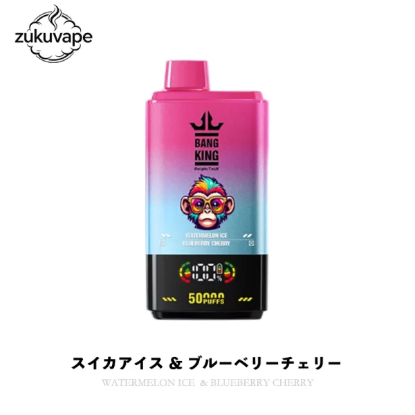 Bang King 50000パフ 2味切替 使い捨て電子タバコ スイカアイス ＆ ブルーベリーチェリー