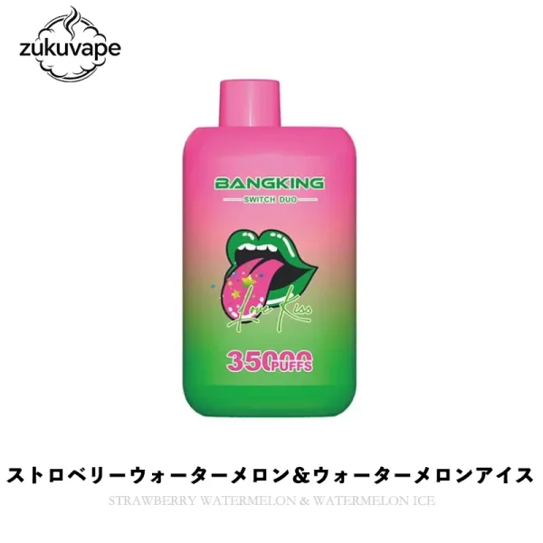 Bang King Switch Duo 35000 2フレーバー切り替え 使い捨て電子タバコ ストロベリーウォーターメロン＆ウォーターメロンアイス